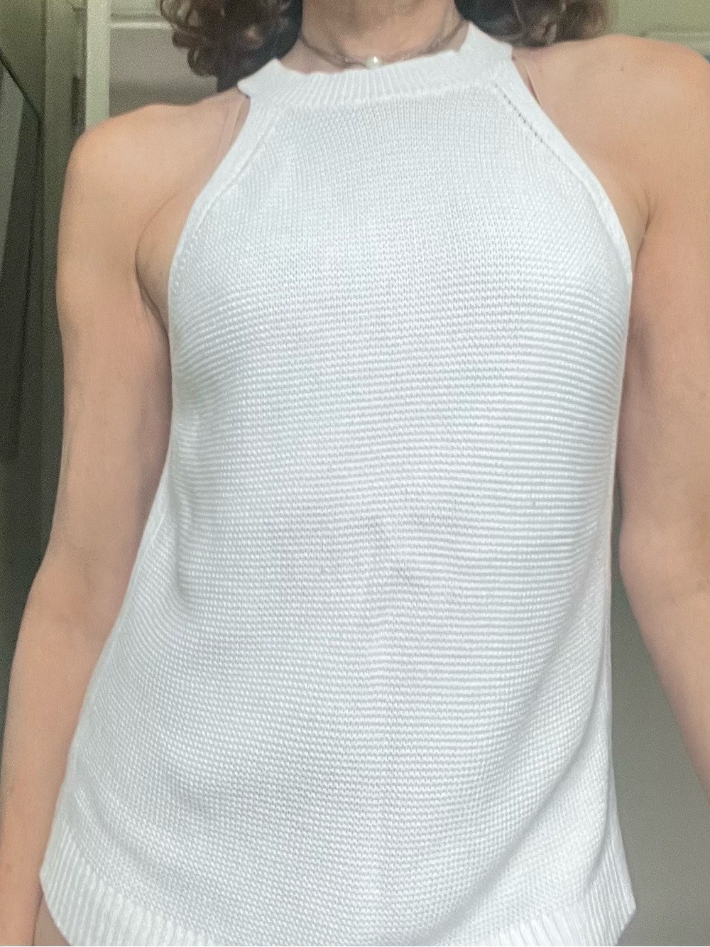 Banana Republic White Knit Halter Tank